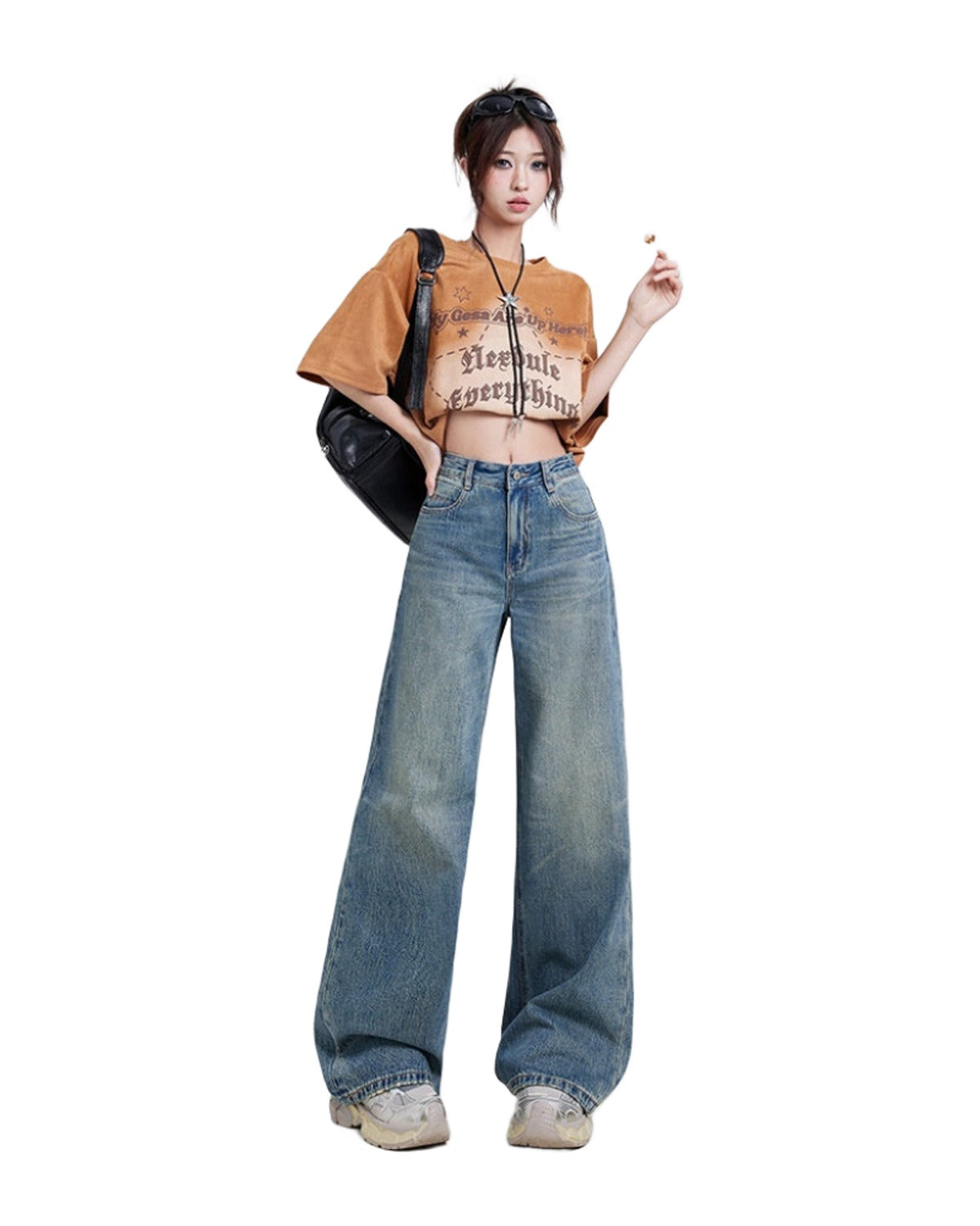 Wide Leg Jeans High Waist Baggy Straight Trousers photo 35