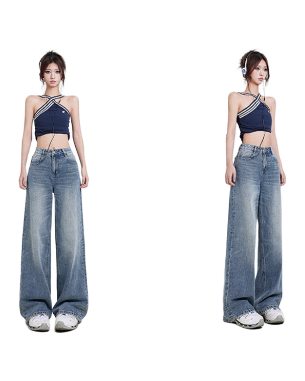 Wide Leg Jeans High Waist Baggy Straight Trousers photo 36