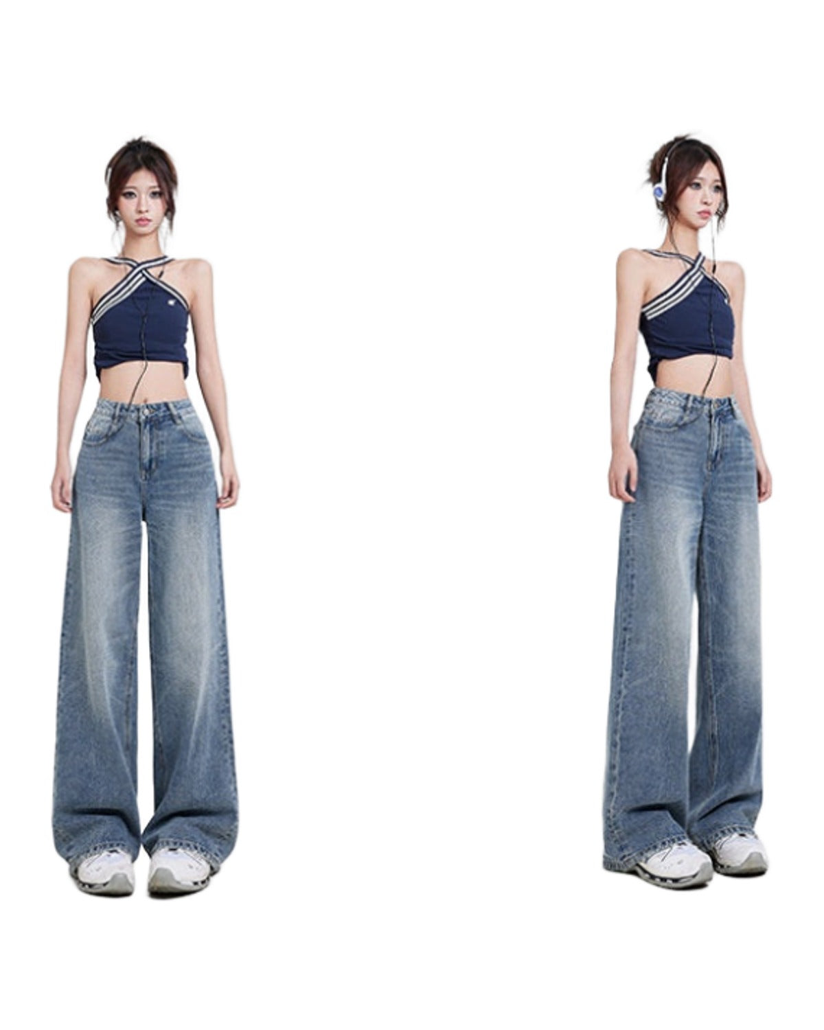 Wide Leg Jeans High Waist Baggy Straight Trousers photo 36