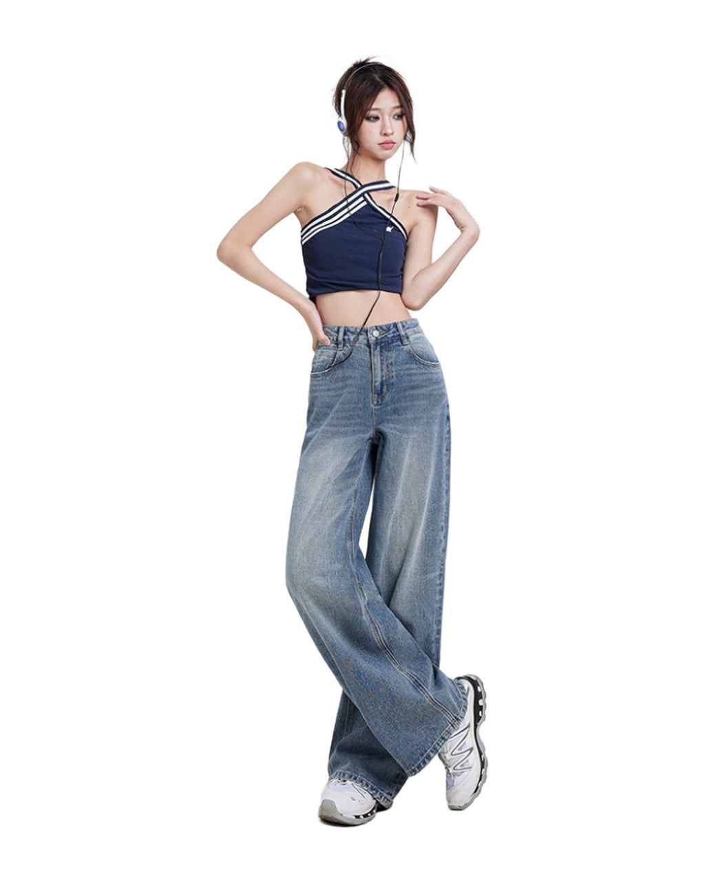 Wide Leg Jeans High Waist Baggy Straight Trousers photo 38