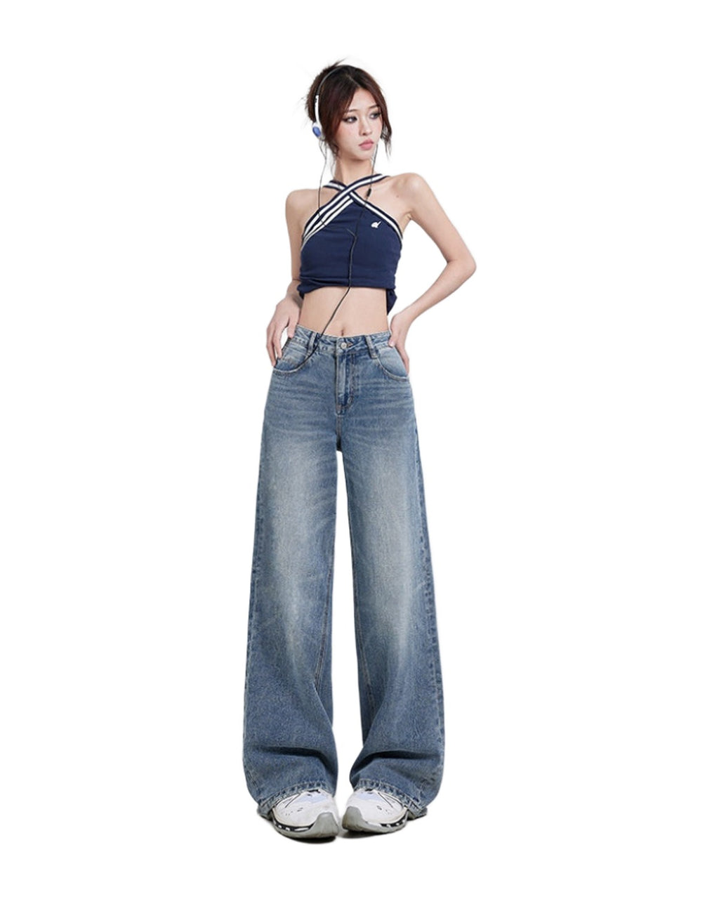 Wide Leg Jeans High Waist Baggy Straight Trousers photo 4