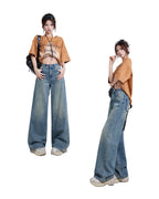 Wide Leg Jeans High Waist Baggy Straight Trousers photo 6