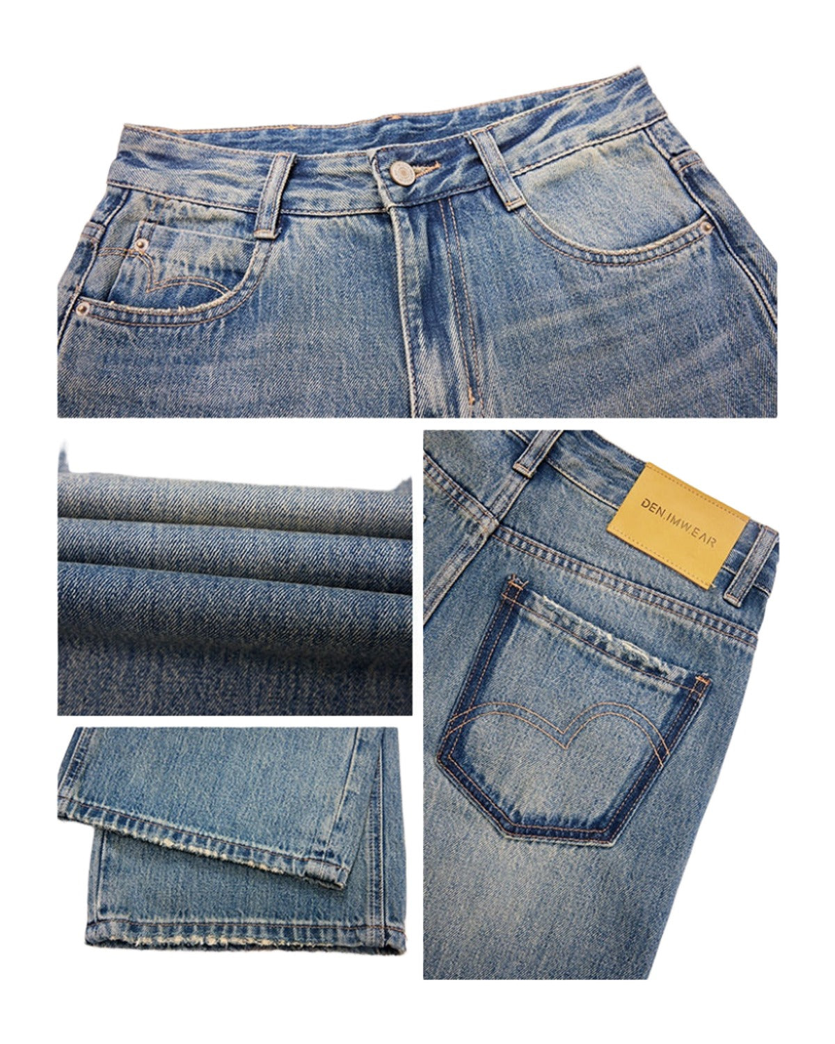 Wide Leg Jeans High Waist Baggy Straight Trousers photo 7