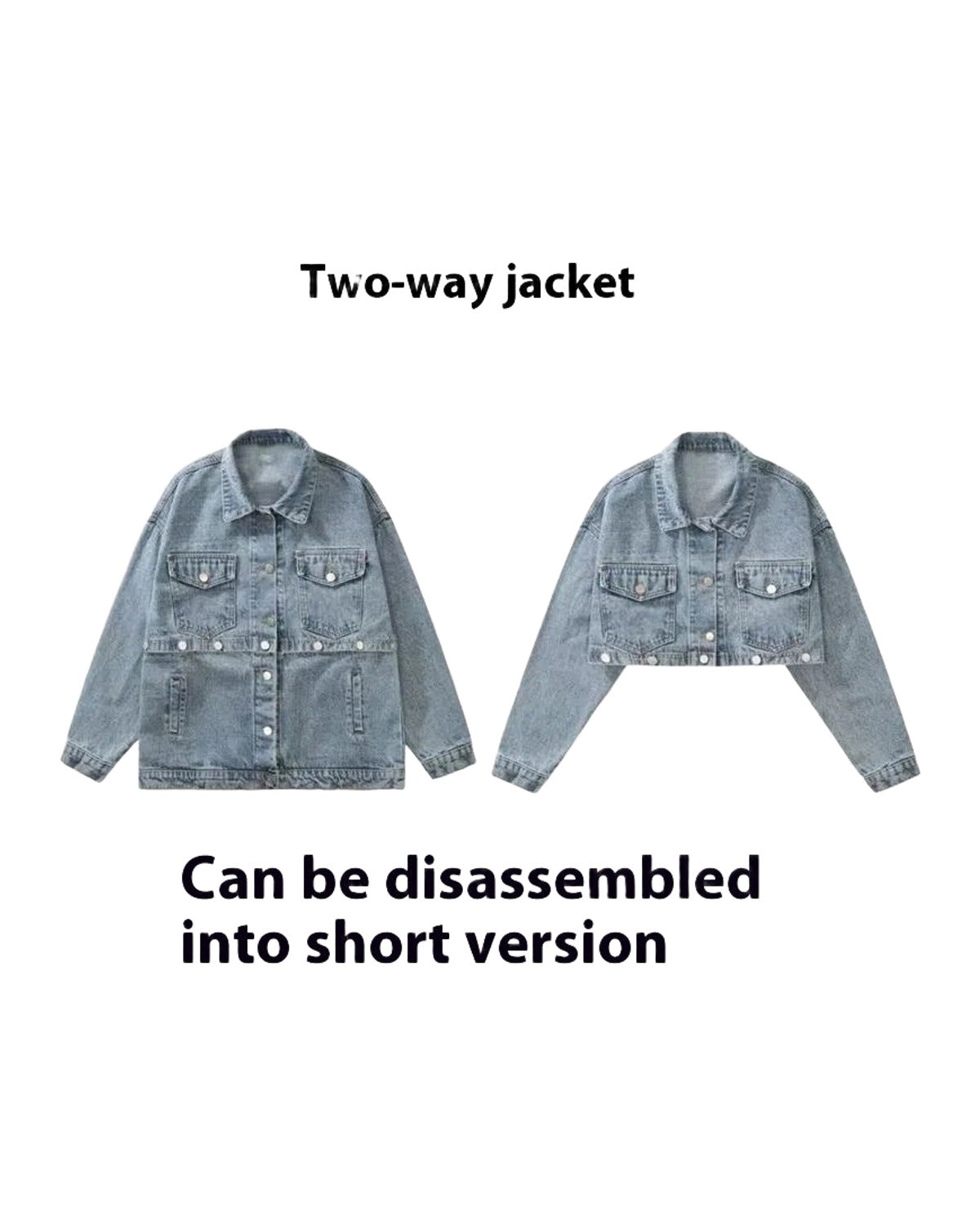 Vintage Denim Jacket Detachable Top photo 14