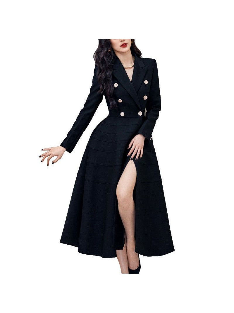 Black Long Sleeve Rhinestone Dress
