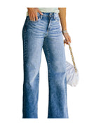 Washed White Mid Waist Slimming Denim Pants photo 3