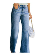 Washed White Mid Waist Slimming Denim Pants photo 4