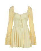 Socialite Retro Square Collar Lace Long Sleeve Dress photo 6