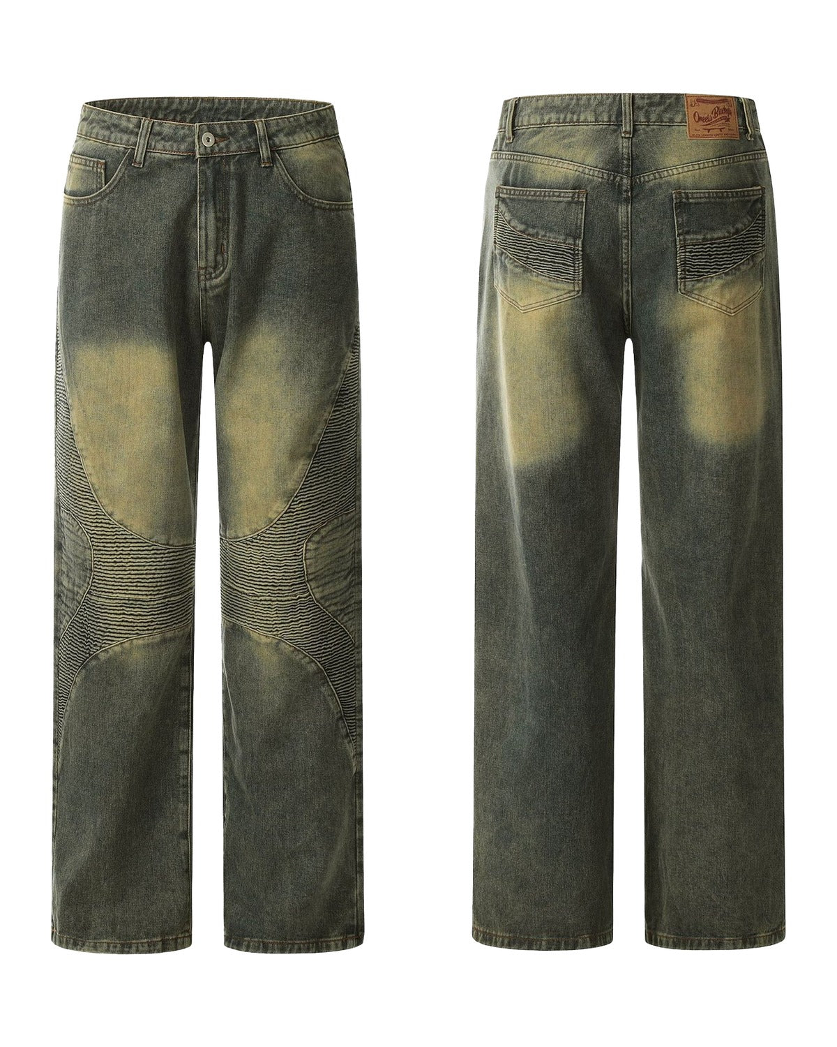 Straight Jeans Washed Yellow Mud photo 1