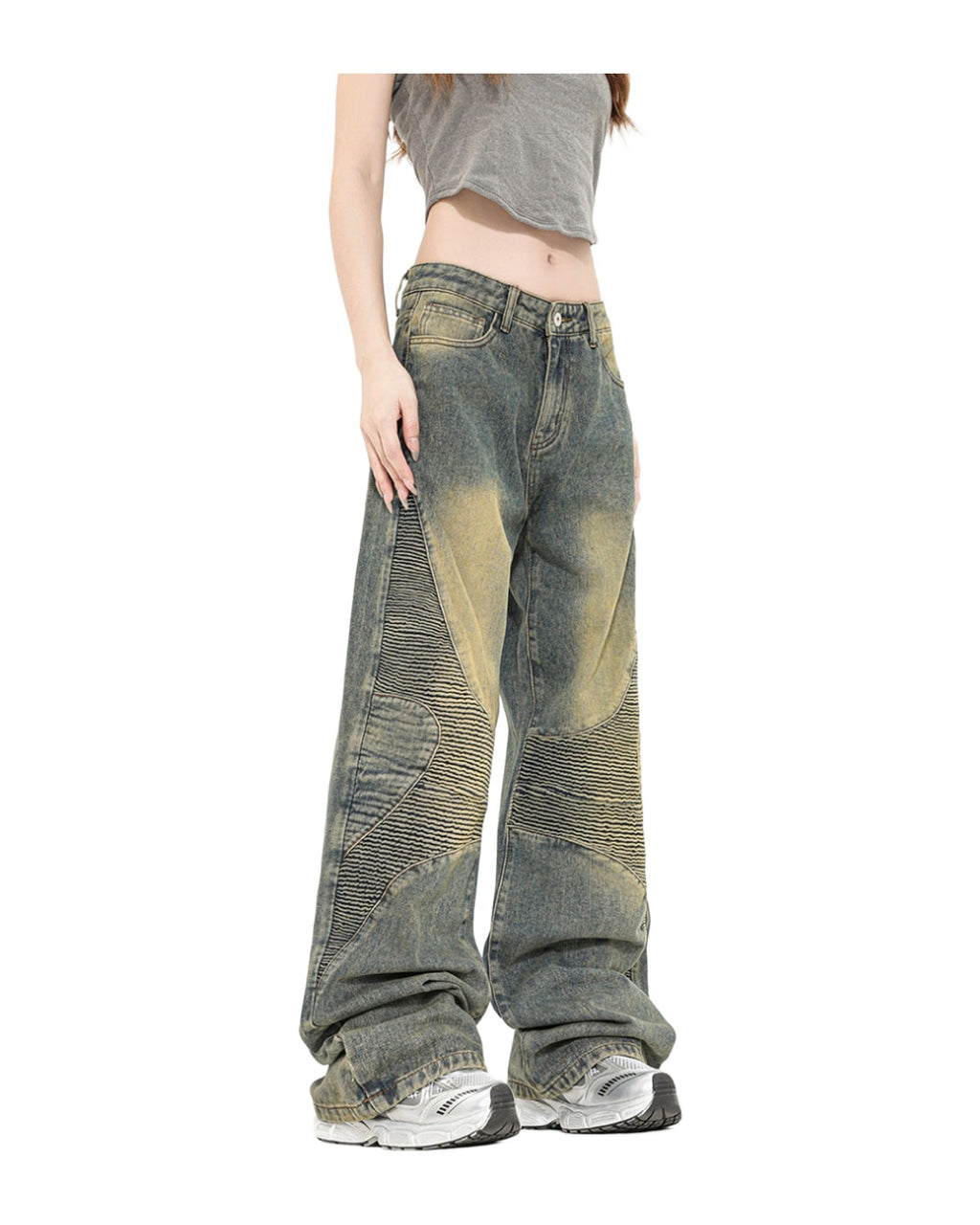 Straight Jeans Washed Yellow Mud photo 3