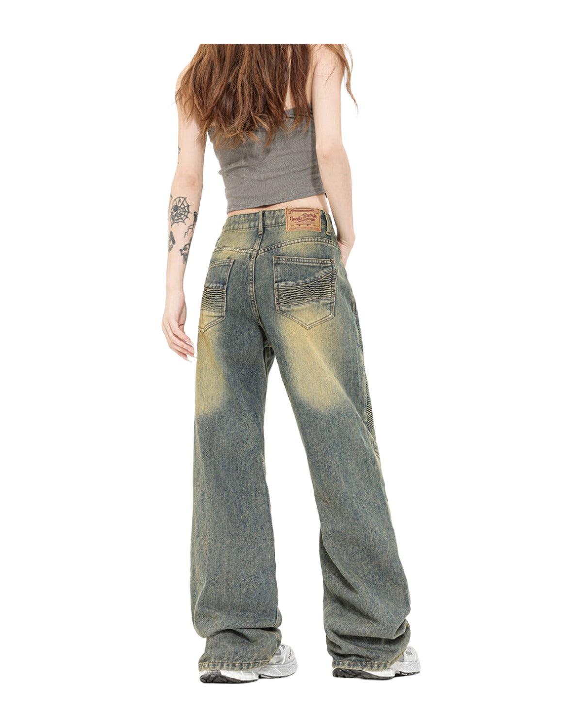 Straight Jeans Washed Yellow Mud photo 5