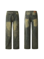 Straight Jeans Washed Yellow Mud