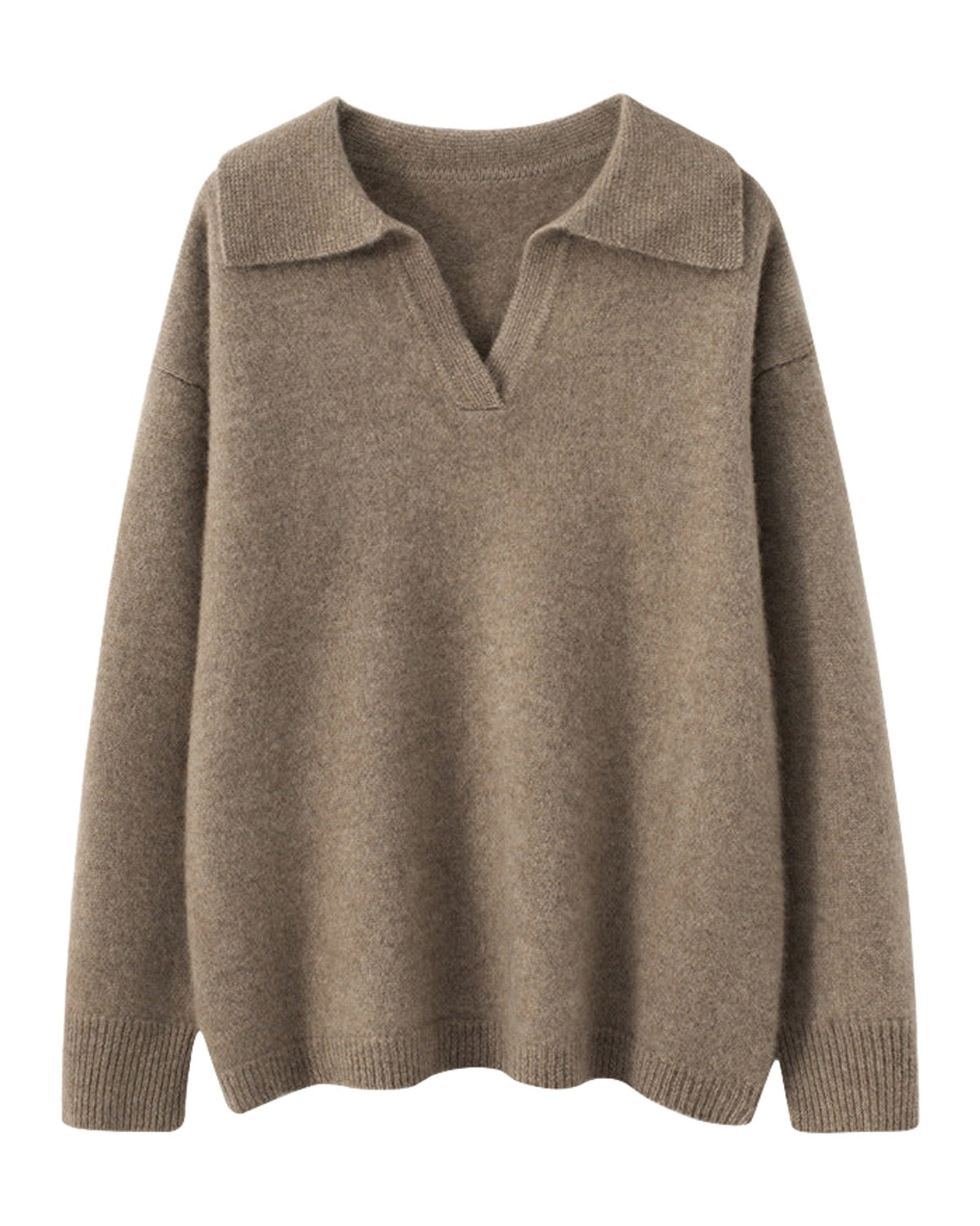 Cashmere Short Loose Polo Collar Sweater photo 5
