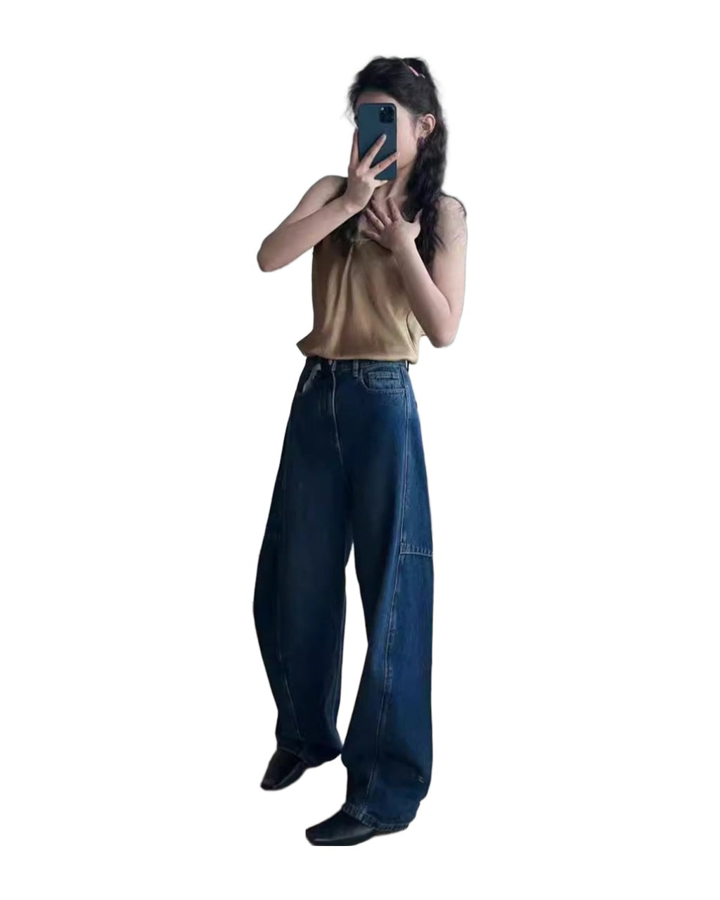 Light Deconstruction Split Tangent Loose Curved Banana Jeans photo 8