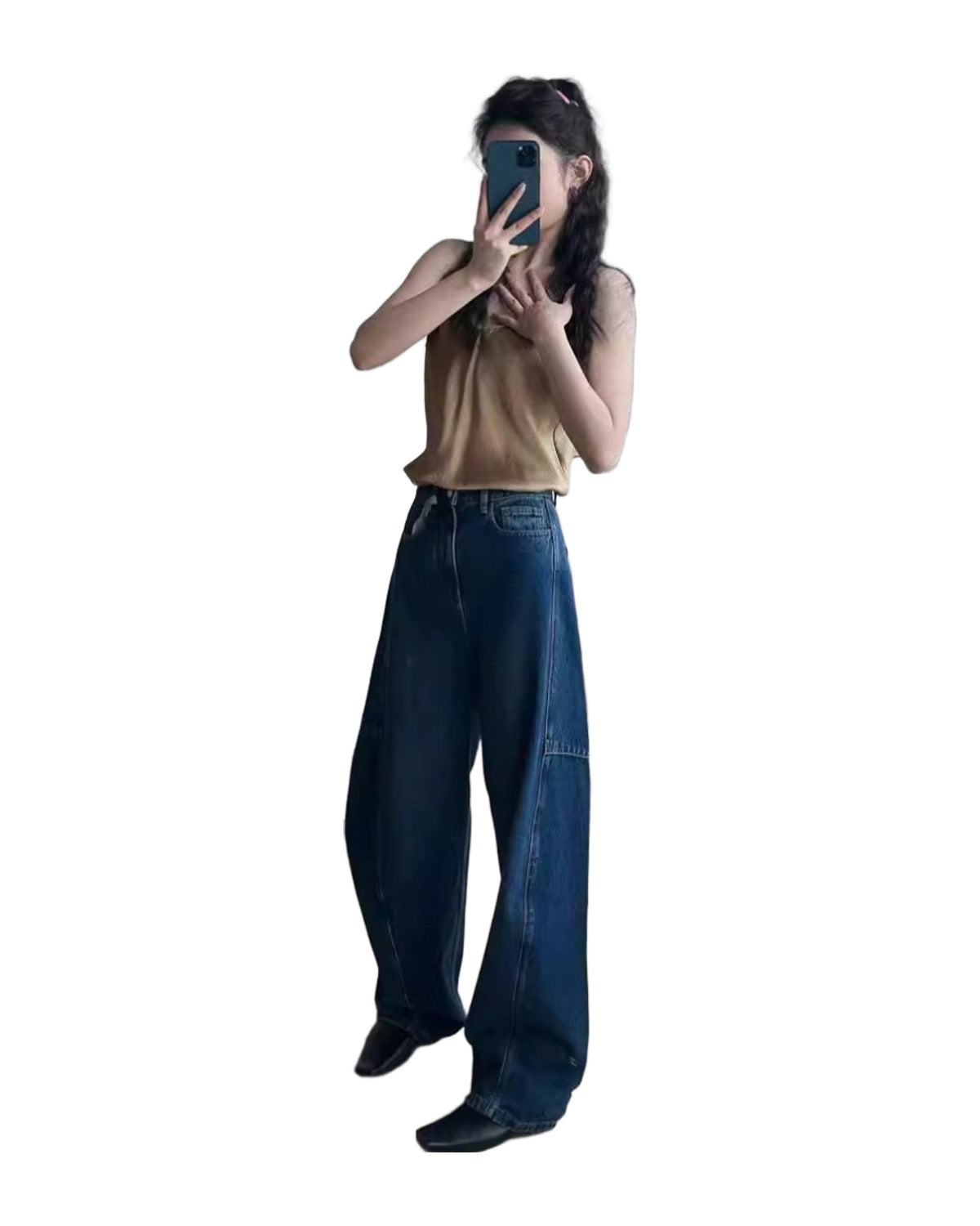 Light Deconstruction Split Tangent Loose Curved Banana Jeans photo 8