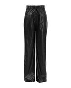 Retro Casual Black Leather Pants photo 1