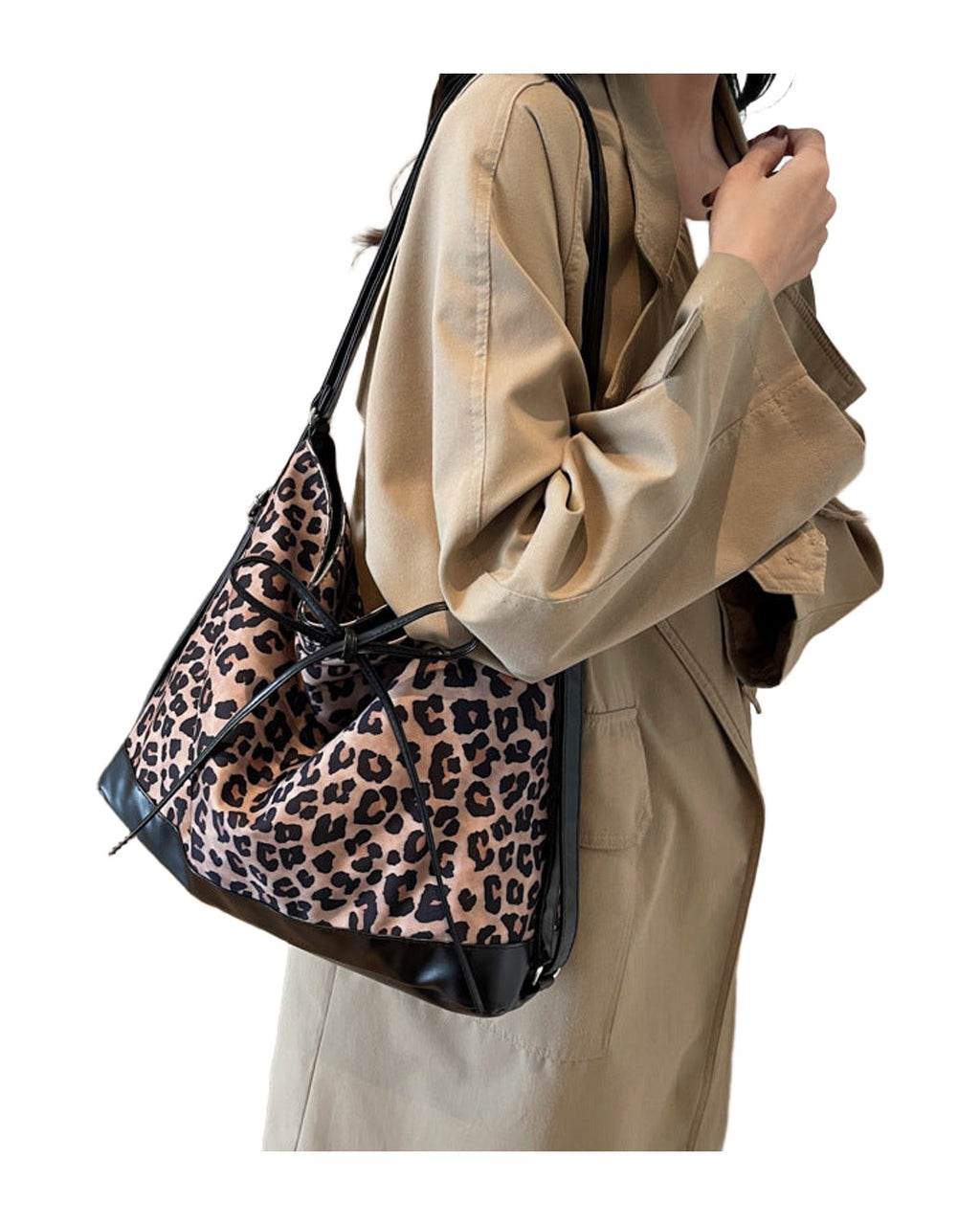 Leopard Print Large Capacity Backpack Three-purpose photo 7
