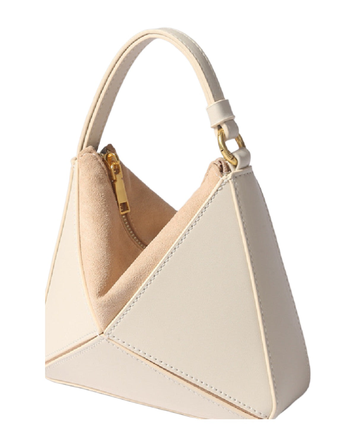 Triangular Diamond Grid Folding Tote Shoulder Crossbody Bag photo 4