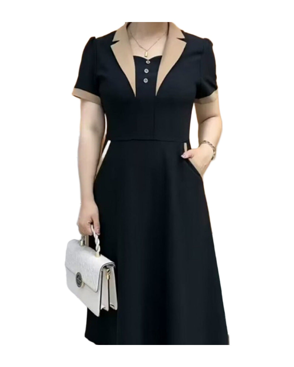 Plus Size Short Sleeve Mid-length Dress photo 6