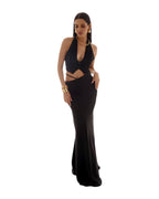 Solid Color Hollow-out Bodycon Maxi Skirt photo 9