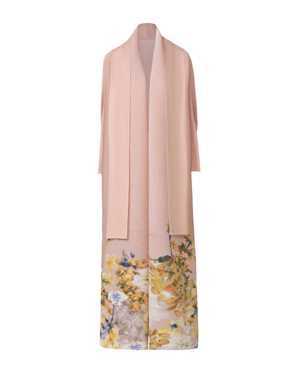 Printed Long Sleeve Scarf Cardigan Dress photo 5