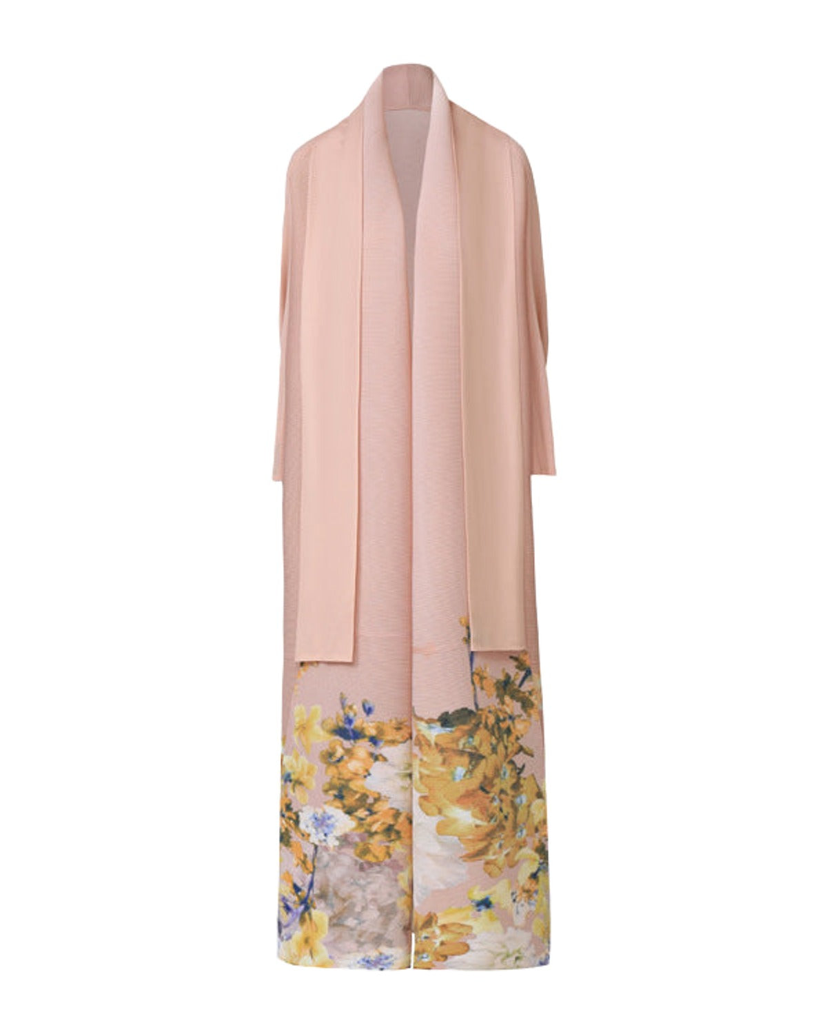 Printed Long Sleeve Scarf Cardigan Dress photo 5