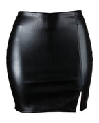 Zipper Black Leather Skirt photo 4