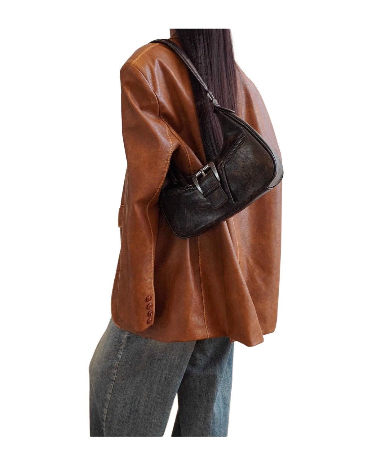 Retro Shoulder Bag Underarm Crescent Crossbody photo 6