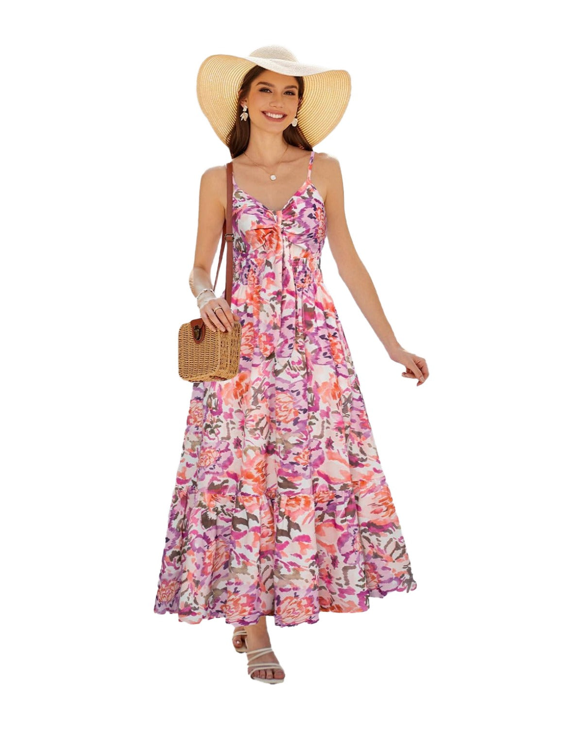 Bohemian Print Slip Dress Vacation photo 7
