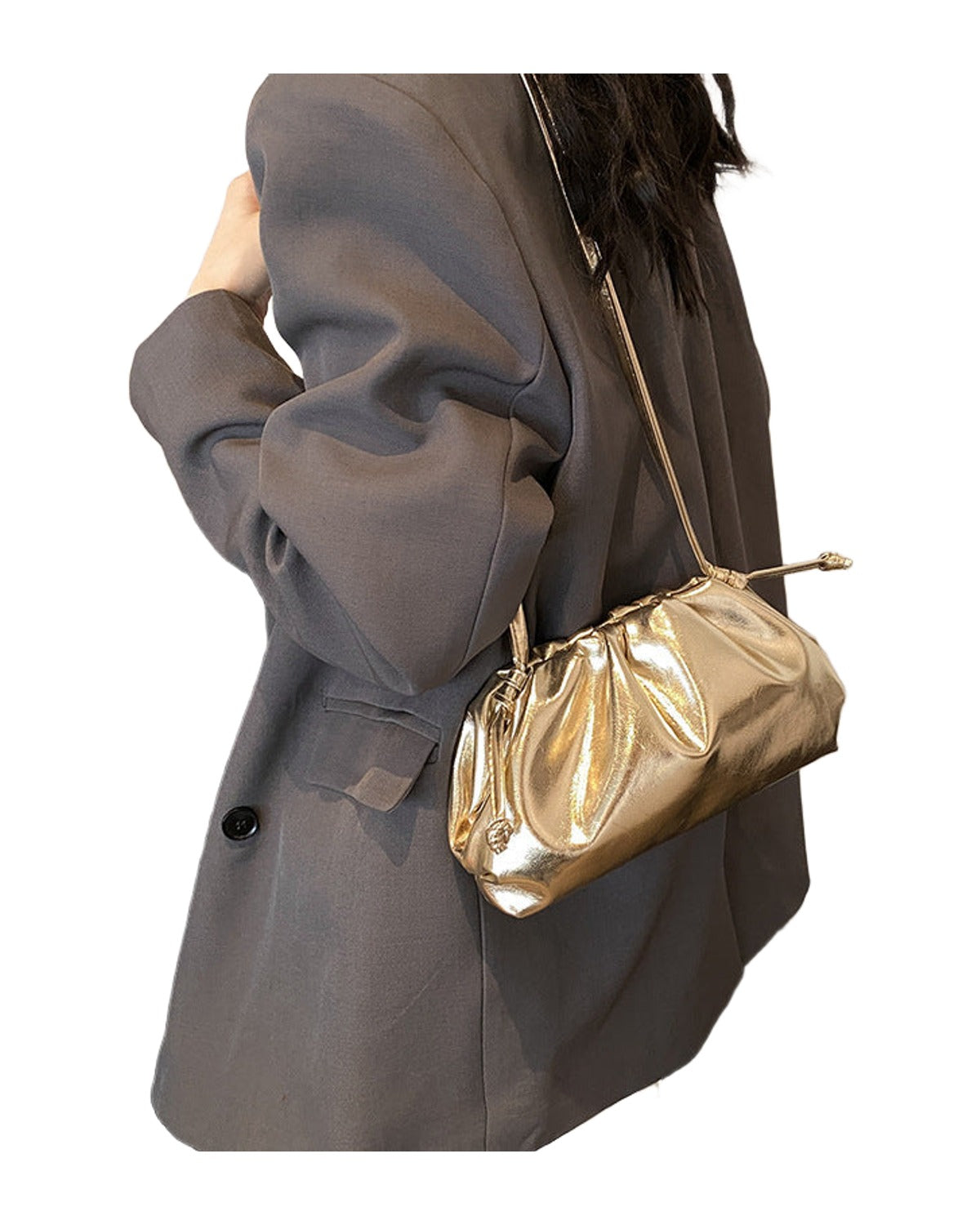 Advanced Texture Silver Dumpling Bag Shoulder photo 5