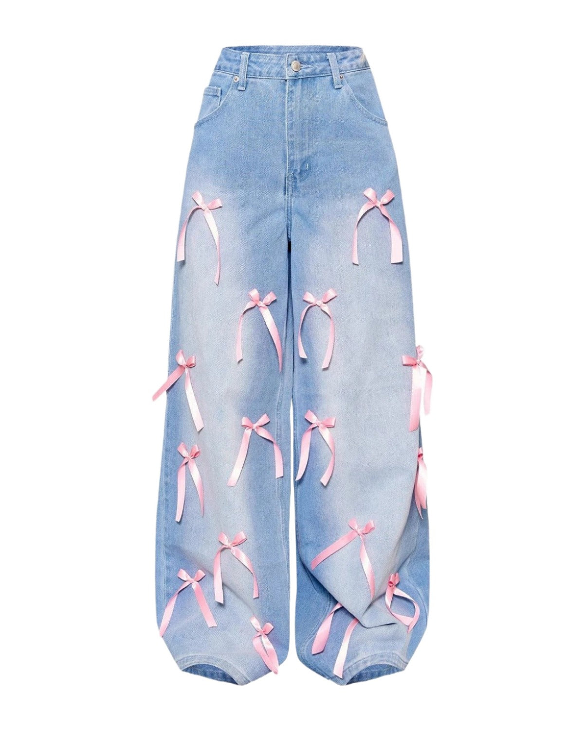Bow High Waist Wide Leg Jeans photo 6