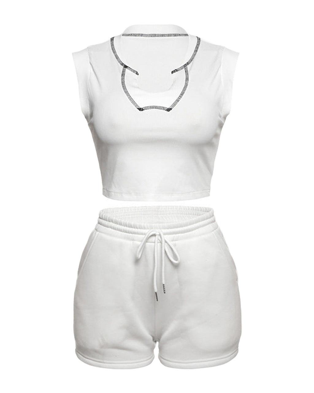 Street Solid Color Sleeveless Suit photo 1