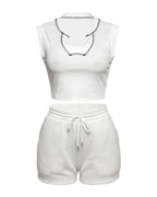 Street Solid Color Sleeveless Suit photo 1