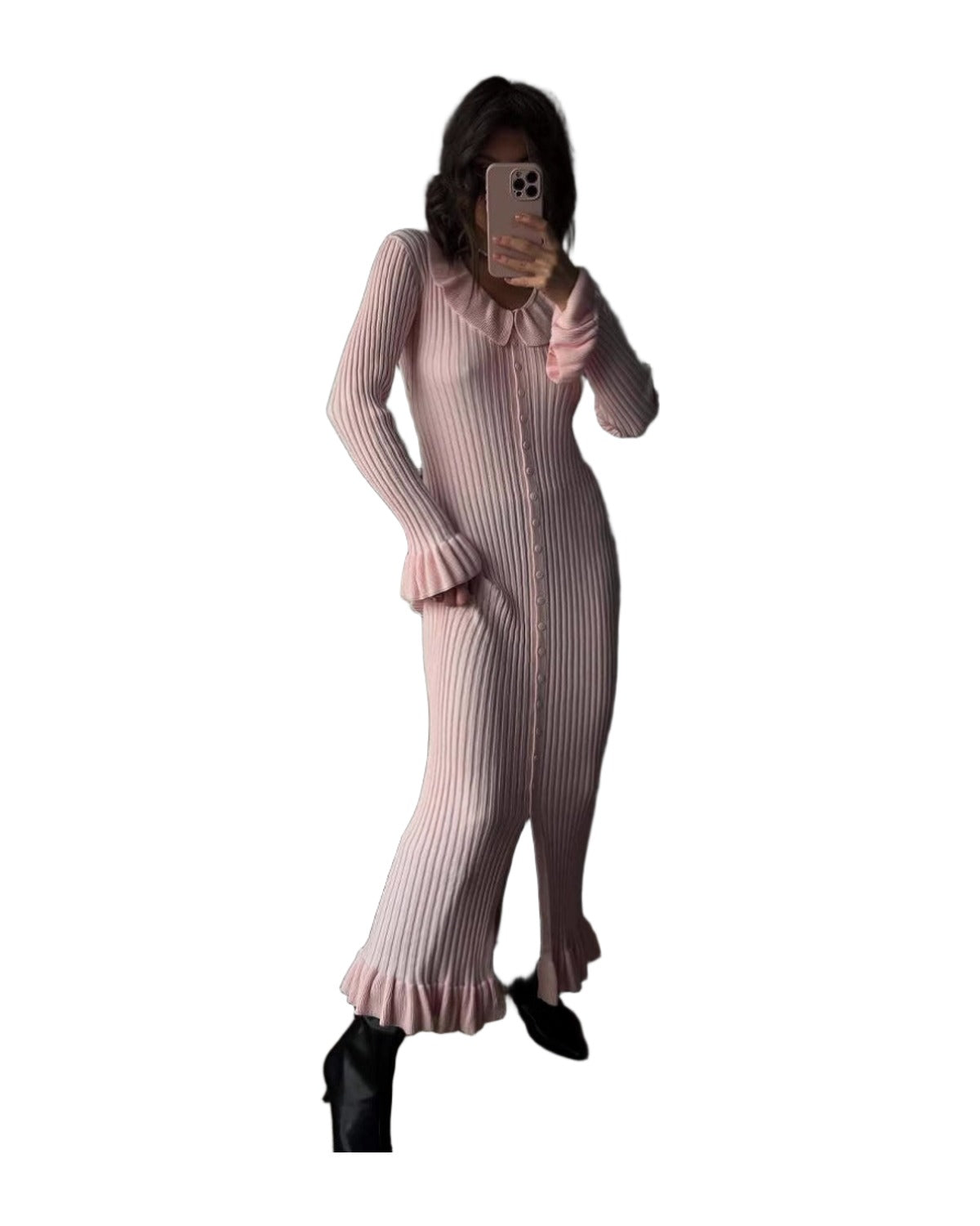 French Dress Sweet Ruffled Long Sleeve photo 1