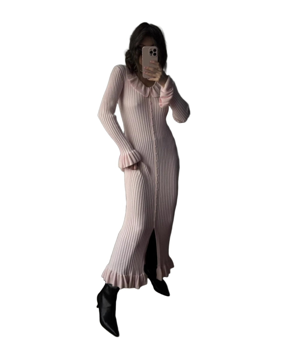 French Dress Sweet Ruffled Long Sleeve photo 3