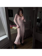 French Dress Sweet Ruffled Long Sleeve
