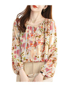 Real Shot French Vintage Floral Nine-quarter Sleeve Shirt photo 1