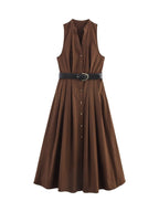Belt Midi Skirt Dress