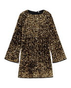 Long Sleeve Round Neck Sequins Dress photo 1