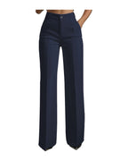White Minimalist Pants Made Polyester photo 14