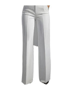 White Minimalist Pants Made Polyester photo 15