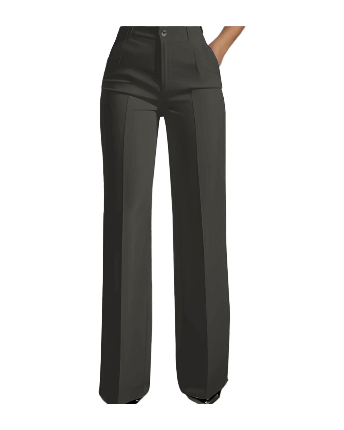 White Minimalist Pants Made Polyester photo 17