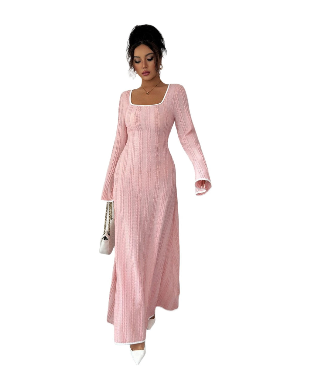 Slim-fitting Simple Long Sleeve Dress Clothing photo 1