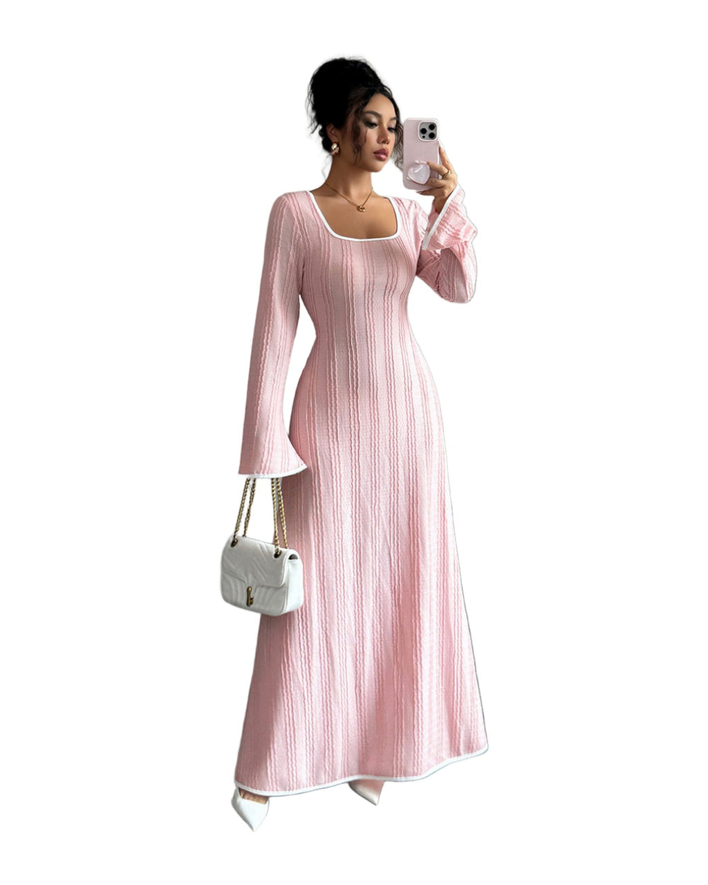 Slim-fitting Simple Long Sleeve Dress Clothing photo 3