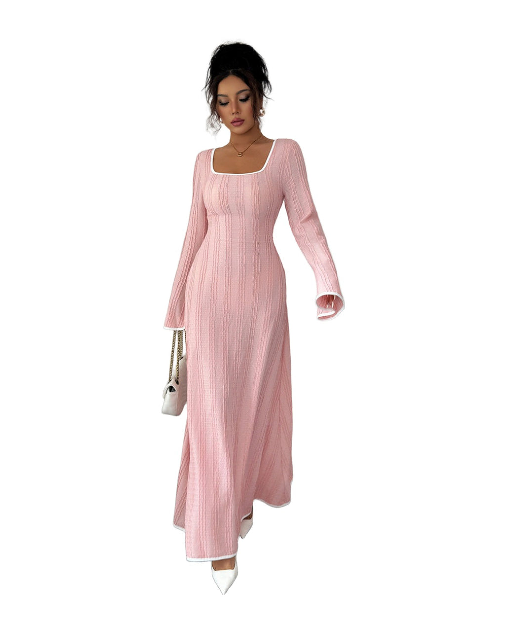 Slim-fitting Simple Long Sleeve Dress Clothing photo 4