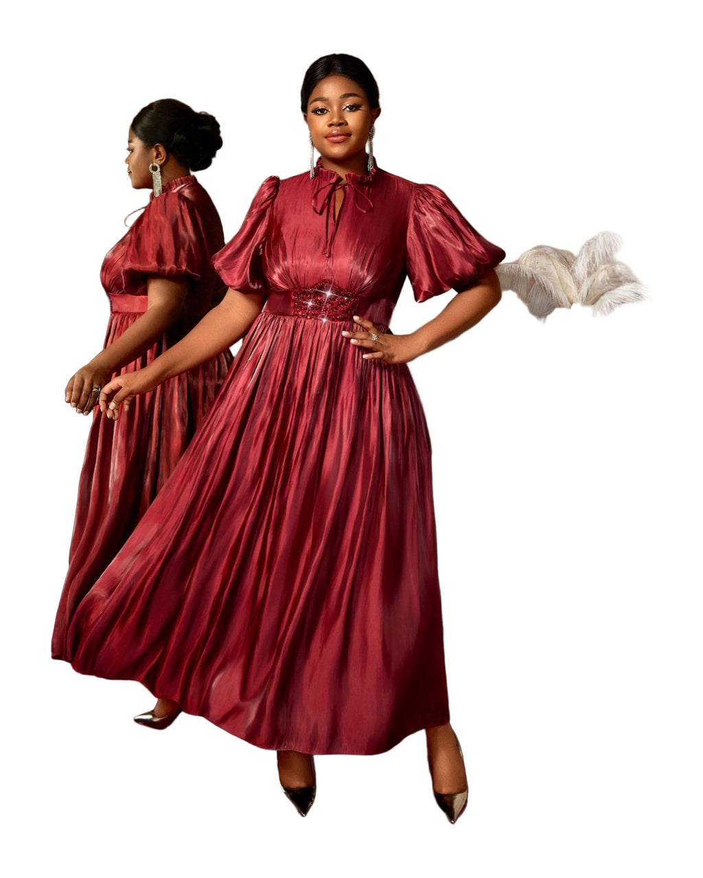 Versatile Non Elastic Lantern Bubble Sleeve Dress photo 1