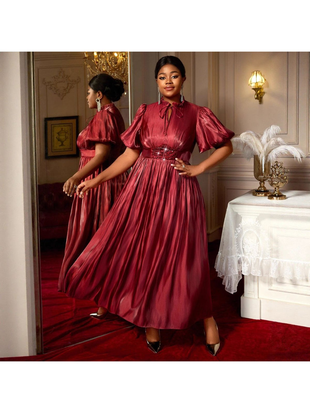 Versatile Non Elastic Lantern Bubble Sleeve Dress