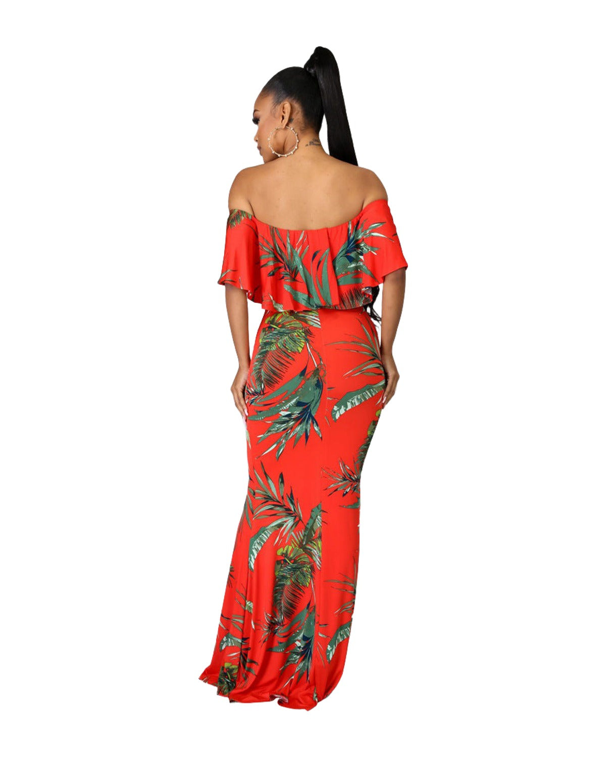 Digital Print Off-neck Tube Top Dress photo 2