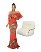 Digital Print Off-neck Tube Top Dress photo 5