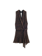 Animal Print Double Breasted Mini Dress
